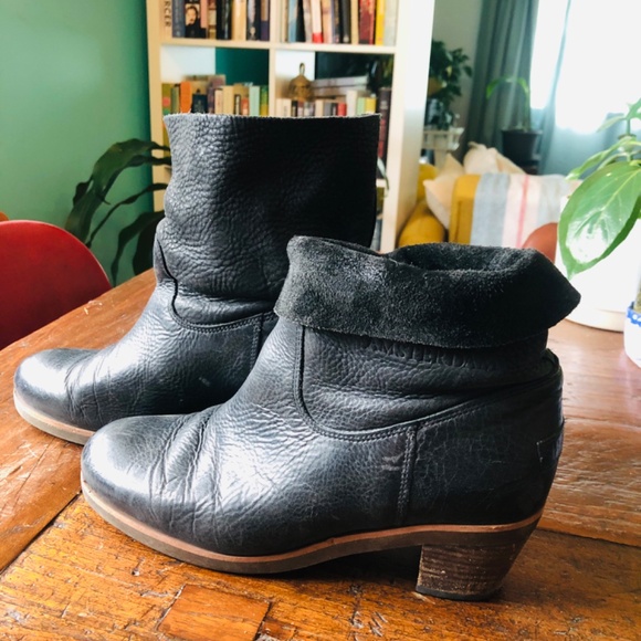 Shabbies Amsterdam leather ankle boots bohemian black US10 EU41 - Picture 4 of 5